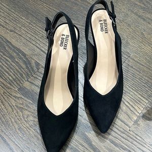 Black suede heel